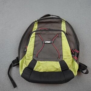 Vintage Nike Backpack Green Black Red Bungee School Laptop Daypack Bag Unisex